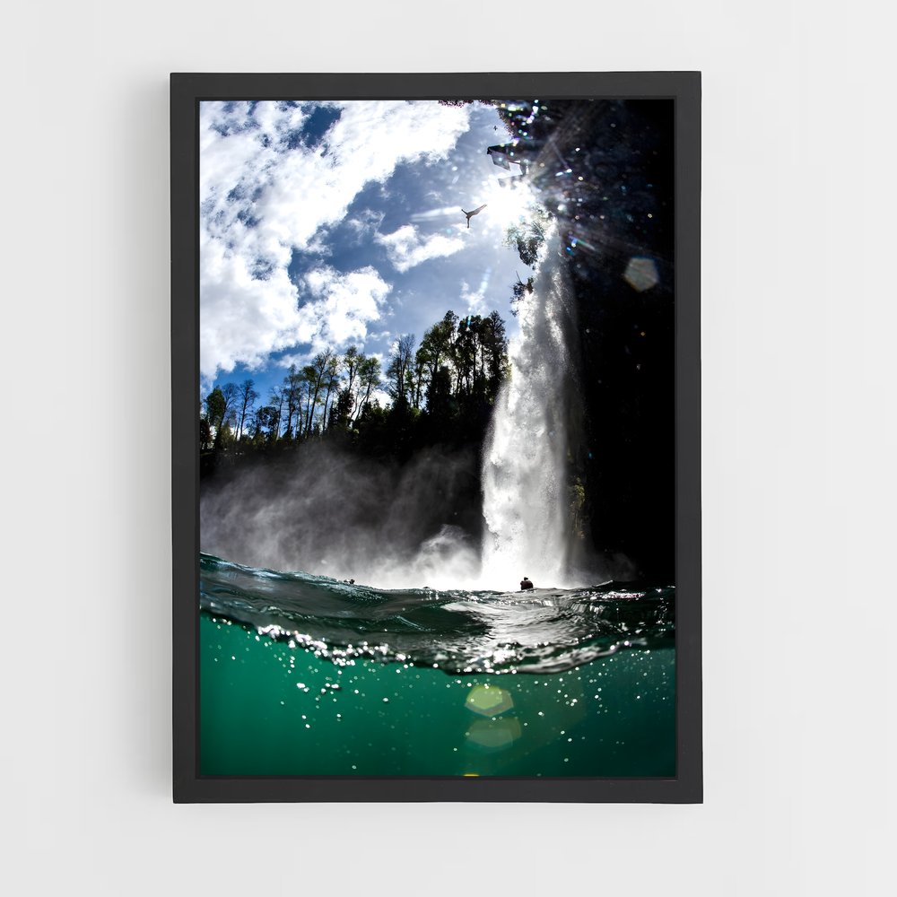 Poster Cascades Émeraude – affiche Plongeon de falaise (vue 2)
